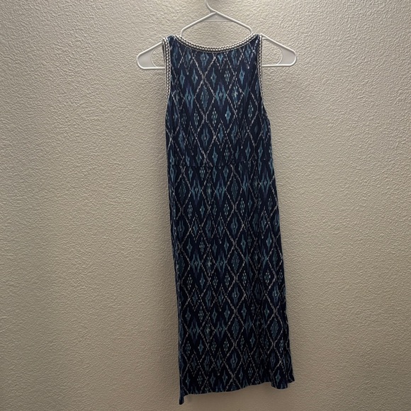 Lucky Brand Navy and White Geometric Midi Dress - Picture 3 of 4